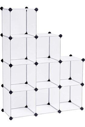 STOREMAX modazone 9 Bölmeli Raf Sistemi, Ayakkabı Rafı, Rafı, Giysi Dolabı, Oyuncak Dolabı, 93 x 31 x 123 cm,