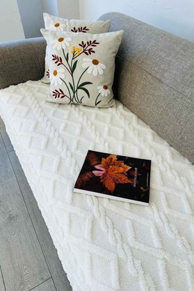 Decomia Home Chain Oturma Yerini Kapatan Kabartmalı Yumuşak Tüylü Koltuk Örtüsü Koltuk Şalı