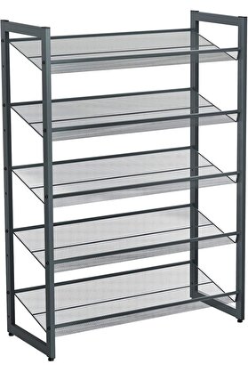 STOREMAX goldwhirl 5 Katlı Ayakkabı Rafı, Genişleyen Metal Ayakkabı Rafı Ayarlanabilir Ayakkabı Rafı 15-20 Çi