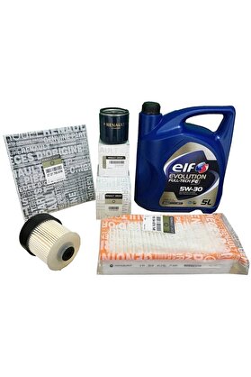 ELF Renault Clio 4 1.5 Dci Filtre Bakım Seti Ve Motor Yağı 5w-30 5lt Dpf Li