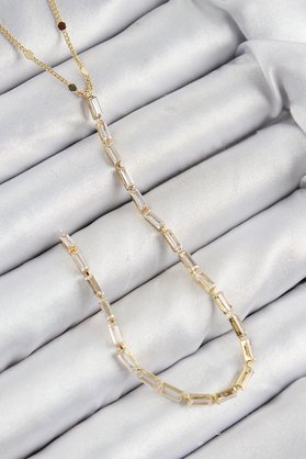 Evimdeyokyok Pirinç Zirkon Taşlı Model Gold Renk Y Kolye Tj-Bko10450