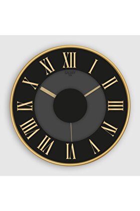 STOREMAX lvnshop Premium Serisi Abs Çerçeveli Roma Rakamlı Sessiz Akar Duvar Saati 30 cm, - Siyah 224120