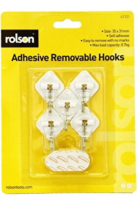 STOREMAX lvnshop 61331 5 pc 35 x 31 mm Removable Adhesive Metal Hooks 224120