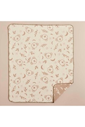 STOREMAX Koala Hayvan Baskılı%60 Pamuk%33 Akrilik%7 Bebek Battaniye,, Bebek (100x120 cm)