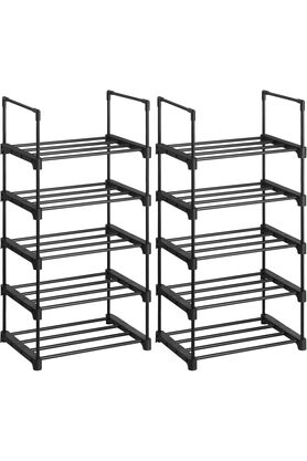 STOREMAX snShop 5 Katlı Ayakkabı Rafı, Ayakkabı Saklama Düzenleyici, 2'li Set, Metal Saklama Rafı, Isti