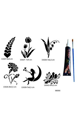 Ai̇rbrush Tattoo Çi̇çek Melek 6 Adet Şablon Ve Hi̇nt Kınası Geçi̇ci̇ Dövme Seti̇