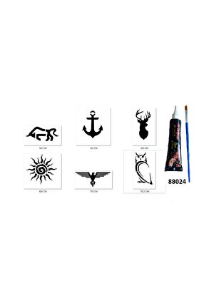 Ai̇rbrush Tattoo Geyi̇k Boğa Hi̇nt Kınasıyla Geçi̇ci̇ Dövme Yapma Seti̇