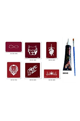 Ai̇rbrush Tattoo Sonsuz Kral Hi̇nt Kınasıyla Geçi̇ci̇ Dövme Seti̇