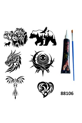 Ai̇rbrush Tattoo Doğa Modelleri̇ Hi̇nt Kınasıyla Geçi̇ci̇ Dövme Yapma Ki̇ti̇