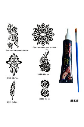 Ai̇rbrush Tattoo Kadın Sembolleri̇ Si̇yah Hi̇nt Kınası Hedi̇yeli̇ Geçi̇ci̇ Dövme Yapma Seti̇