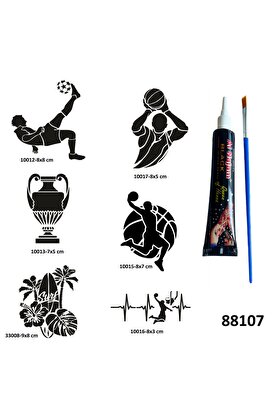 Ai̇rbrush Tattoo Sporcu Modelleri̇ Geçi̇ci̇ Dövme Yapma Seti̇ Si̇yah Kına Ve Fırça Hedi̇yeli̇