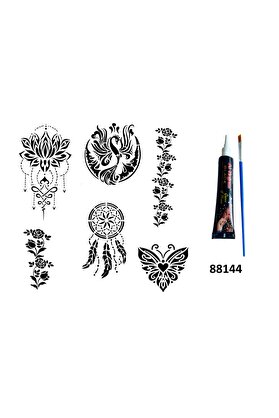 Ai̇rbrush Tattoo Zari̇f Kadınlar Hi̇nt Kınasıyla Geçi̇ci̇ Dövme Yapma Seti̇