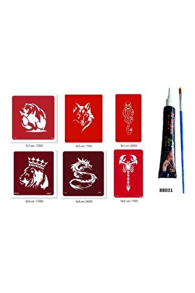 Ai̇rbrush Tattoo Kurt Kral Hi̇nt Kınasıyla Geçi̇ci̇ Dövme Seti̇