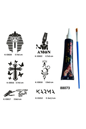 Ai̇rbrush Tattoo Farklı İnançlar Tüp Kına Ve Fırça Hedi̇yeli̇ Tattoo Geçi̇ci̇ Dövme Seti̇