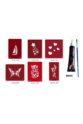 Ai̇rbrush Tattoo Anka Kedi̇ Hi̇nt Kınasıyla Geçi̇ci̇ Dövme Seti̇