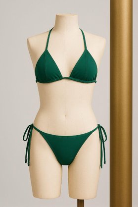 Imoda Kadın Yeşil Yandan Ve Boyundan Bağlamalı Bikini Mayo Takımı