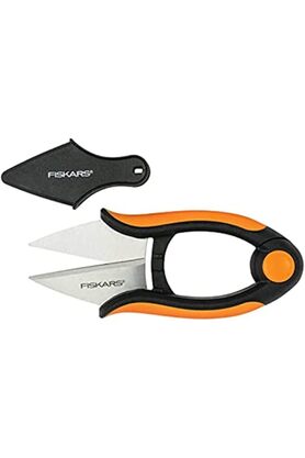 STOREMAX snShop Ot Makası, Uzunluk: 12,9 cm, Paslanmaz çelik bıçaklar/plastik saplar, Siyah/Turuncu, Düz