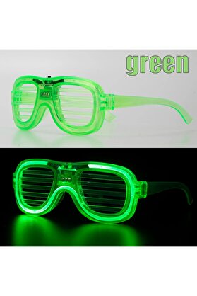 Go İthalat Yeşi̇l Led Işıklı Parti̇ Gözlüğü - Neon Glow Şeri̇t Gözlük 3 Modlu (5258)