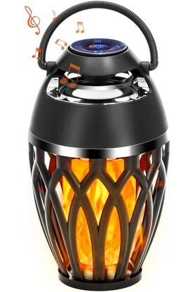 STOREMAX Açık Hoparlörler, 5.0 Led Alev Hoparlör, IPX5 Su Geçirmez Alev Meşalesi Atmosfer Hoparlör,