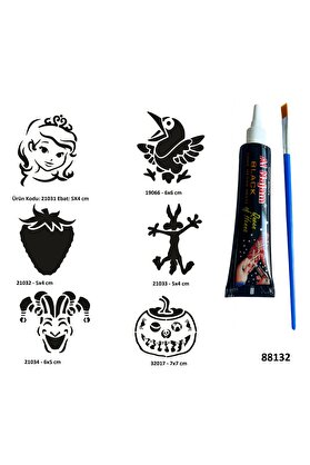 Ai̇rbrush Tattoo Çocuksu Semboller Si̇yah Hi̇nt Kınası Hedi̇yeli̇ Geçi̇ci̇ Dövme Yapma Seti̇