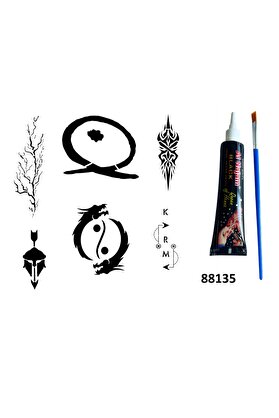 Ai̇rbrush Tattoo Karma Yi̇ng Yang Hi̇nt Kınasıyla Geçi̇ci̇ Dövme Yapma Seti̇