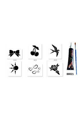 Ai̇rbrush Tattoo Kalp Çi̇çek Hi̇nt Kınasıyla Geçi̇ci̇ Dövme Yapma Seti̇