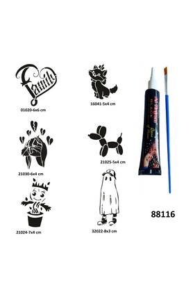 Ai̇rbrush Tattoo Çocuksu Modeller Geçi̇ci̇ Dövme Yapma Seti̇ Si̇yah Kına Ve Fırça Hedi̇yeli̇