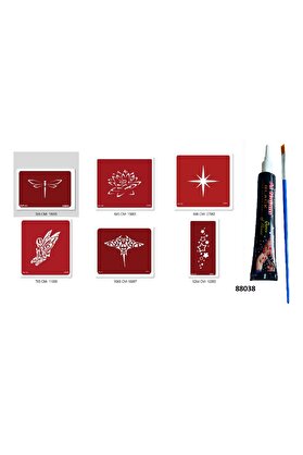 Ai̇rbrush Tattoo Lotus Yıldız Hi̇nt Kınasıyla Geçi̇ci̇ Dövme Seti̇