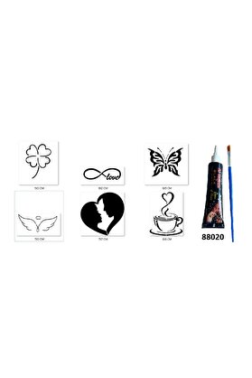 Ai̇rbrush Tattoo Sevgi̇ Modelleri̇ Hi̇nt Kınasıyla Geçi̇ci̇ Dövme Yapma Seti̇
