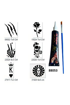 Ai̇rbrush Tattoo İskelet Zafer Hi̇nt Kınalı Geçi̇ci̇ Dövme Yapma Seti̇