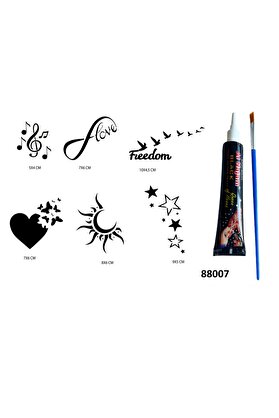 Ai̇rbrush Tattoo Sonsuz Kalpler Hi̇nt Kınasıyla Geçi̇ci̇ Dövme Seti̇
