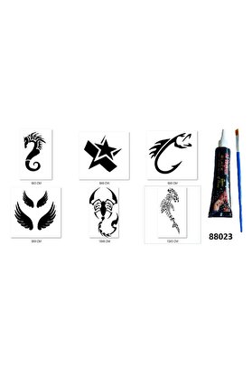 Ai̇rbrush Tattoo Balık Akrep Hi̇nt Kınasıyla Geçi̇ci̇ Dövme Yapma Seti̇
