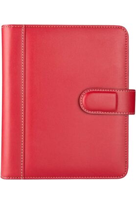 STOREMAX aclyashop 2025 Ajanda Deri Mıknatıs Kapaklı 4 Halka Mekanizmalı Organizer, Kırmızı, 20X23X4 cm. NewD