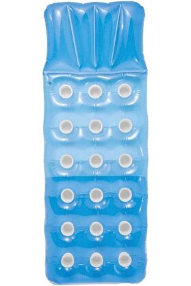 STOREMAX snShop 59892 Düz Renkli Bardaklı Yatak 188 cm, su sporları, plaj malzemesi, şişme ürün, yüzm