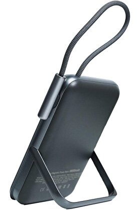 STOREMAX lvnshop Uyumlu Powerbank PD20W Dahili Type-C Kablolu Göstergeli 10000 mAh Kablosuz Şarj 16 Uyumlu Gü