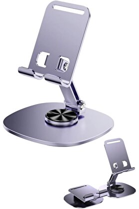 STOREMAX aclyashop Metal 360 Derece Dönebilen Yk Masa Üstü Telefon Tutucu, Yüksekliği Ayarlanabilir, Profosyo