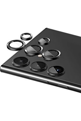STOREMAX ynsShoping S22 Ultra ile Uyumlu Çerçeveli Temperli Safir Metal Lens (Siyah, S22 Ultra) NewTrrending