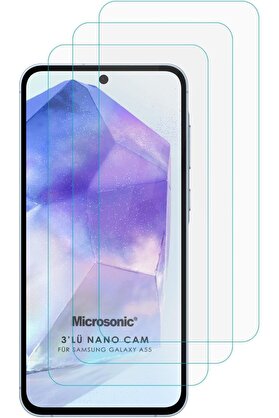 STOREMAX lvnshop A55 Screen Protector Glass Cam Ekran (3`lü Paket) [ A55 ile Uyumlu Ekran - Şeffaf] 224120