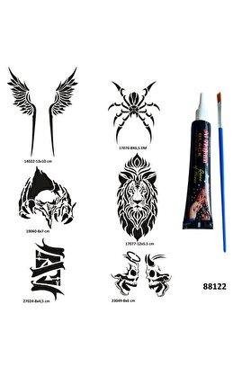 Ai̇rbrush Tattoo Hırçın Tasarımlar Hi̇nt Kınasıyla Geçi̇ci̇ Dövme Yapma Seti̇