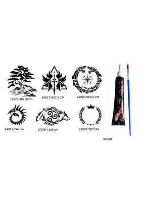 Ai̇rbrush Tattoo Kol Şeri̇t 6 Adet Şablon Ve Hi̇nt Kınası Geçi̇ci̇ Dövme Seti̇