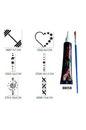 Ai̇rbrush Tattoo Şeri̇t Pusula Hi̇nt Kınalı Geçi̇ci̇ Dövme Yapma Seti̇
