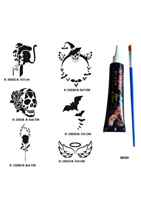 Ai̇rbrush Tattoo Sıradışı Hayatlar Tüp Kına Ve Fırça Hedi̇yeli̇ Tattoo Geçi̇ci̇ Dövme Seti̇