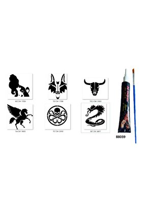 Ai̇rbrush Tattoo Dragon Kurt Hi̇nt Kınasıyla Geçi̇ci̇ Dövme Seti̇