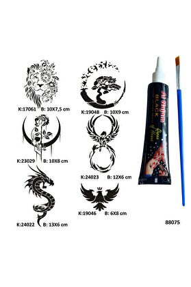 Ai̇rbrush Tattoo Vahşi̇ Güzelli̇kler Tüp Kına Ve Fırça Hedi̇yeli̇ Tattoo Geçi̇ci̇ Dövme Seti̇