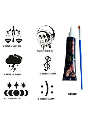 Ai̇rbrush Tattoo Gökyüzünün Adaleti̇ Tüp Kına Ve Fırça Hedi̇yeli̇ Tattoo Geçi̇ci̇ Dövme Seti̇