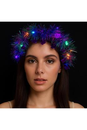 Go İthalat Kalp Püsküllü Gece Parıltısı 3 Modlu Led Li̇ Işıklı Taç Mor Renk (4457)