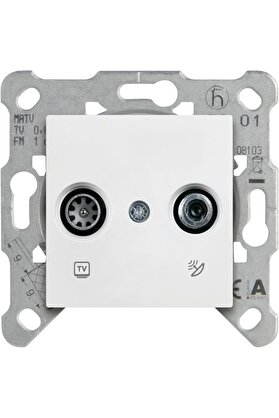 STOREMAX vegaShop Karre/Meridian Beyaz TV SAT Geçişli 8dB Mekanizma ve Düğme/Kapak 1032927