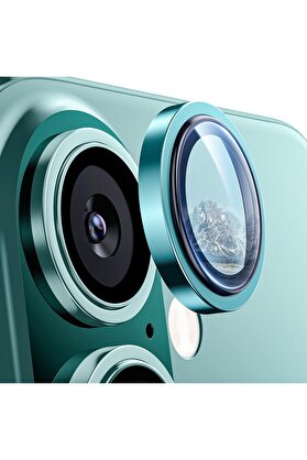 STOREMAX lvnshop 16 ve 16 ile Uyumlu Alaşım Çerçeveli ve 9H Sertliğinde Temperli Camlı Lens (Yeşil, Glass) 2