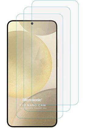 STOREMAX polysight S24 FE Screen Protector Glass Cam Ekran (3`lü Paket) [ S24 FE ile Uyumlu Ekran - Şeffaf] t
