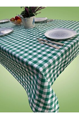 STOREMAX 160x170 Cm Yeşil Büyük Kare Desen Masa Örtüsü, Sofra Bezi, Piknik Örtüsü